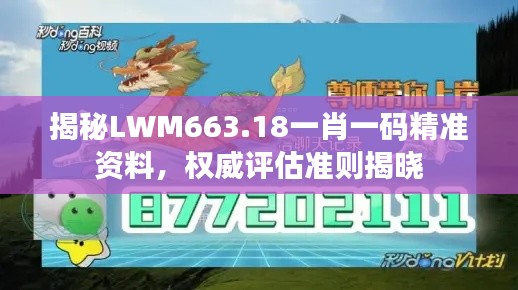 揭秘LWM663.18一肖一码精准资料,权威评估准则揭晓