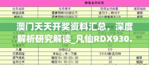 澳门天天开奖资料汇总,深度解析研究解读_凡仙RDX930.64