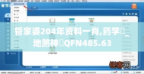 管家婆204年资料一肖,药学_地煞神衹QFN485.63