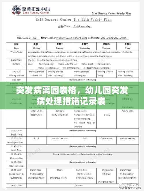 突发病离园表格，幼儿园突发病处理措施记录表 
