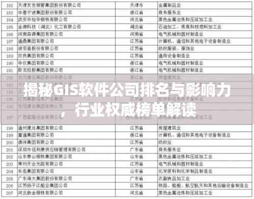 揭秘GIS软件公司排名与影响力,行业权威榜单解读