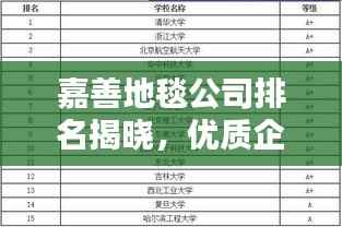 嘉善地毯公司排名揭晓,优质企业榜单不容错过!