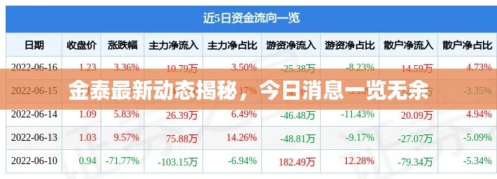 金泰最新动态揭秘,今日消息一览无余